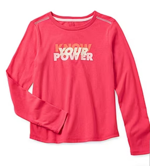 Xersion Little & Big Girls Crew Neck Long Sleeve Graphic T-Shirt Small