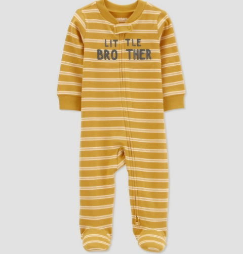Carter's Just One You" Baby Boys''Little Brother' Footed Pajama -Gold 6M