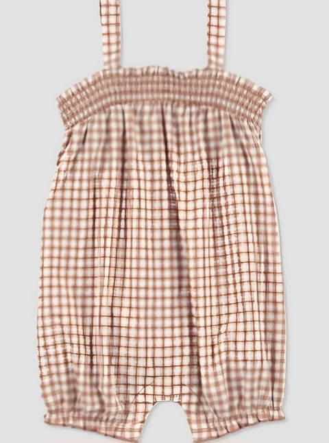 Carter's Just One You Baby Girls' Gingham Romper - Brown/White 12M