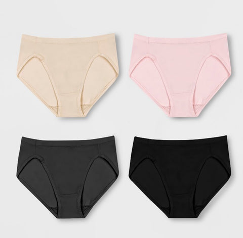 Hanes Premium Women's 4pk Bikini
Underwear Briefs - Beige/Pink/Black XXL - Colors May Vary