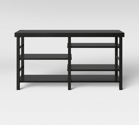 Target Furniture - Adjustable Storage TV Stand for TVs up to 50" Black Wood Grain Finish - Room Essentials™