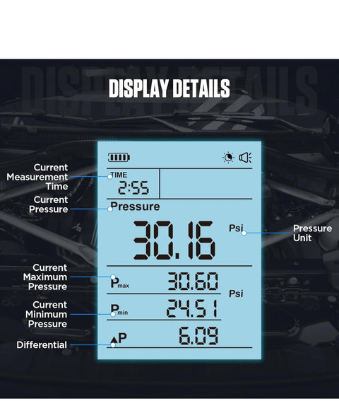 AUTOOL Fuel Pressure Gauge Digital Fuel Pressure Tester Kit