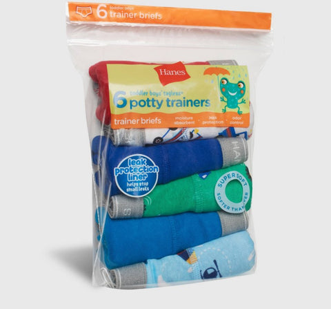 Hanes Toddler Boys' 6pk Training Briefs - Colors May Vary