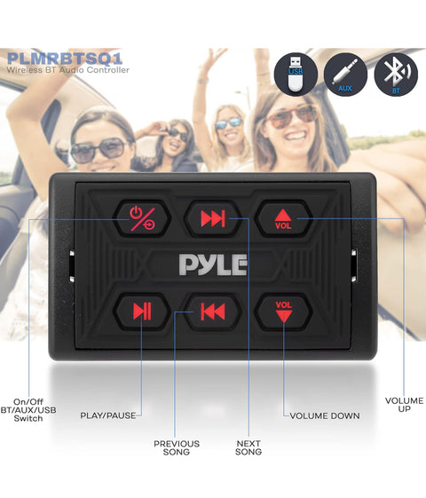 Amazon - Pyle Car Wireless Bluetooth Audio Controller - Bluetooth Media Button IPX6 Waterproof