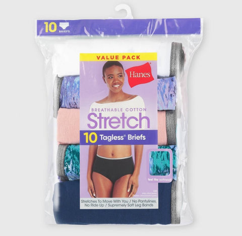 Hanes Women's 10pk Cool comfort Cotton Stretch Briefs Underwear - 7 (Large)