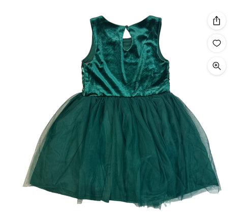 Zunie Girl Girl's Fit & Flare Special Occasion Mesh Skirting Holiday Dress (Green, XL (14/16))