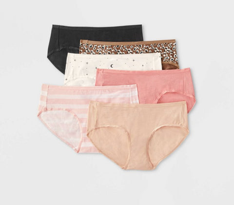 Women's 6pc Hipster Underwear - Auden™ Print Mix