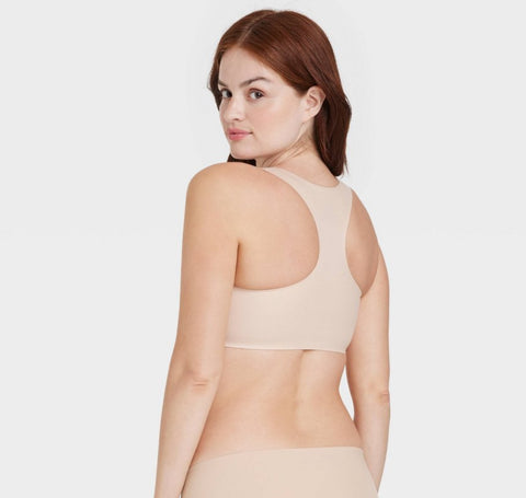 Women's So Soft Unlined Racerback Bralette - Auden™ Beige M