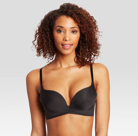 Maidenform Self Expressions Women's Wireless Plunge Push-Up Bra SE1189 - Black