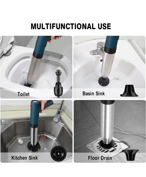 Electric Toilet Plunger, Drain Clog Remover Tools, High Pressure Air Toilet Plungers