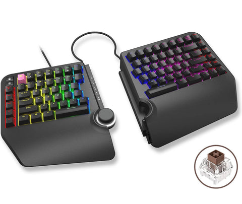ErgoTKL Ergonomic Tenkeyless Mechanical Keyboard for PC – Kailh Brown – TKL RGB Backlit Ergo Split Key Board