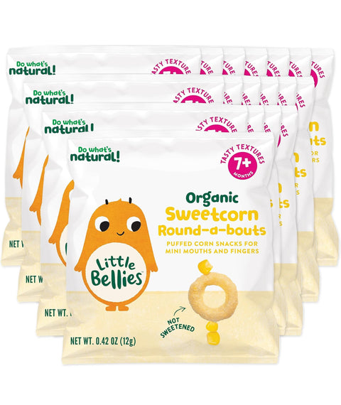 RCI Amazon Grocery - 4.8 4.8 out of 5 stars 26 Little Bellies Organic Sweetcorn Round-a-Bouts Baby Snack (Pack of 18 x 0.42 oz Individual Packs)