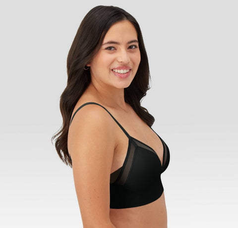 Maidenform Women's Mesh Trim Triangle Bralette MBT105 - Black 2XL