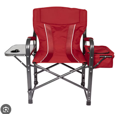 Trappers Peak Directors Chair w/ Cooler and Side Table - Red