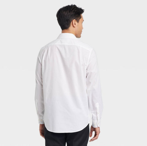 Men's Performance Dress Standard Fit Long Sleeve Button-Down Shirt - Goodfellow & Co™ White - Small