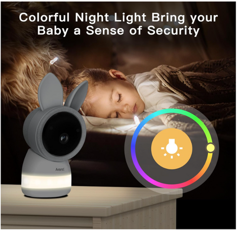 ARENTI Split-Screen Video Baby Monitor, Audio Monitor with Two 2K UHD WiFi Cameras