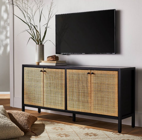 Target Furniture - Springville Caned Door TV Stand for TVs up to 60" Black - Threshold™ designed with Studio
McGee