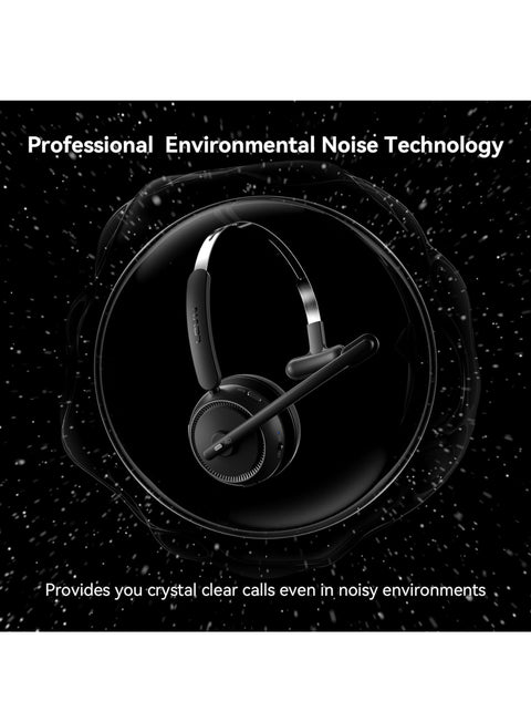 LEVN Wireless Headset for Work, Bluetooth Headset with Noise Canceling Microphone
