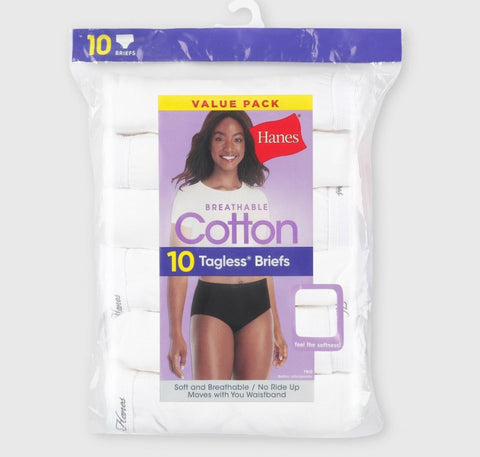 Hanes Women's 10pk Briefs - White 10/3XL