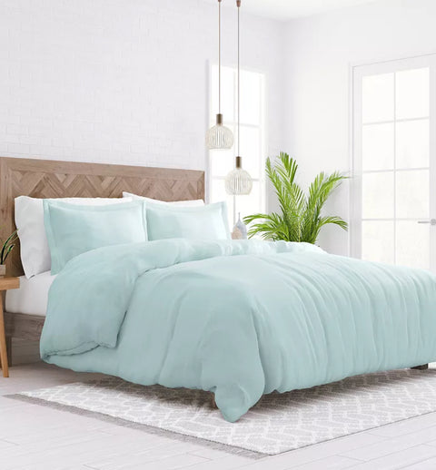 Mandarin Home Collection 100% Bamboo Duvet Cover - Sky Blue - Queen