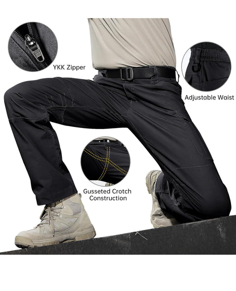 FREE SOLDIER Men's Water Resistant Pants Relaxed Fit Tactical Cargo Work Pants with Multi Pocket - Size 36W/32L