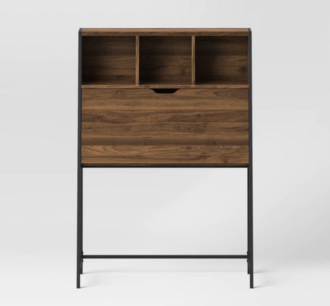 Target Furniture - Loring Secretary Desk with Hutch and Charging Station Walnut - Threshold™