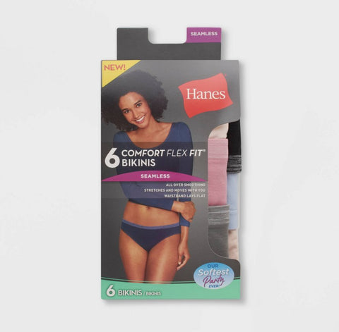 Hanes Women's 6pk Comfort Flex Fit
Seamless Bikini Underwear - Colors May Vary -Small