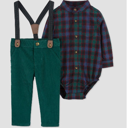 Carter's Just One  You® Baby Boys' Plaid Top & Bottom Set - Green Multiple sizes
