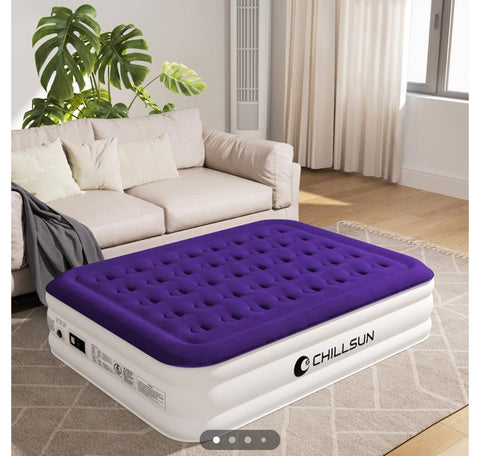 CHILLSUN Queen Air Mattress with Built in Pump for Guest & Home - Twin