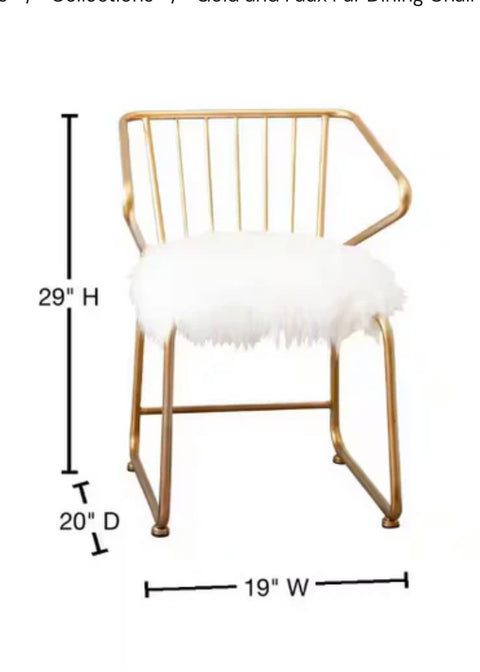 Gold and Faux Fur
Dining Chair - Jeneva