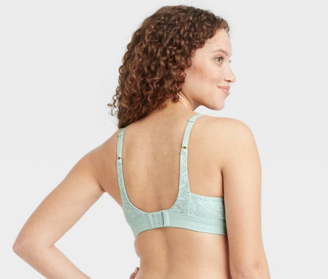 Women's Lace Wirefree Plunge Bra - Auden™ Green