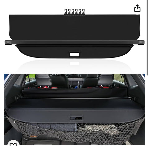 Trunk Cargo Cover For Ford Edge 2015 2016 2017 2018 2019 2020 2021 2022 2023 SE SEL ST Sport Titanium Retractable Rear Trunk Cargo Luggage Security Shade Shield Waterproof Custom Fit All Weather Black