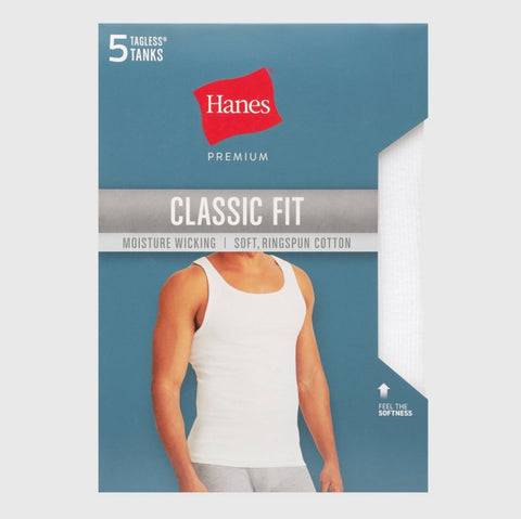 Hanes Premium Men's Comfort Tank Top
Undershirt 5pk - White XL