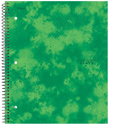 Five Star 1 Subject College Ruled Spiral Notebook Green