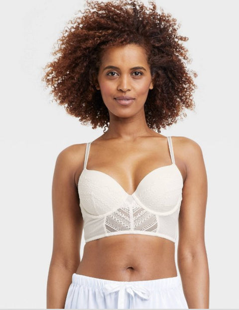 Women's Lightly Lined Demi Longline Bra- Auden™ White