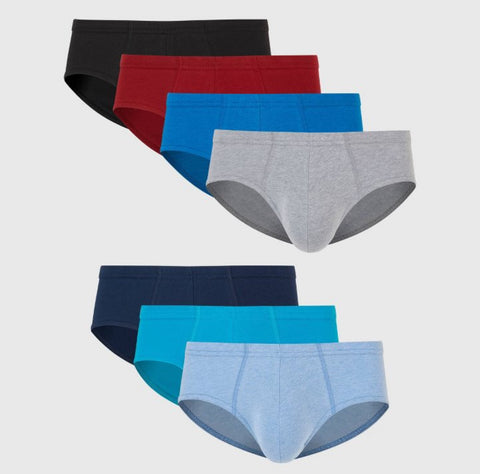 Hanes Premium Men's Stretch Comfort Soft Waistband Briefs 7pk - Blue/Black/ Gray M