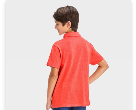 Boys' Short Sleeve Jersey Button-Down Shirt - Cat & Jack'™ Orange