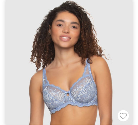 Paramour Women's Peridot Unlined Lace Bra - Periwinkle Blue