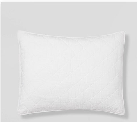 Standard Diamond Stitch Cotton Linen Quilt
Sham White - Threshold™