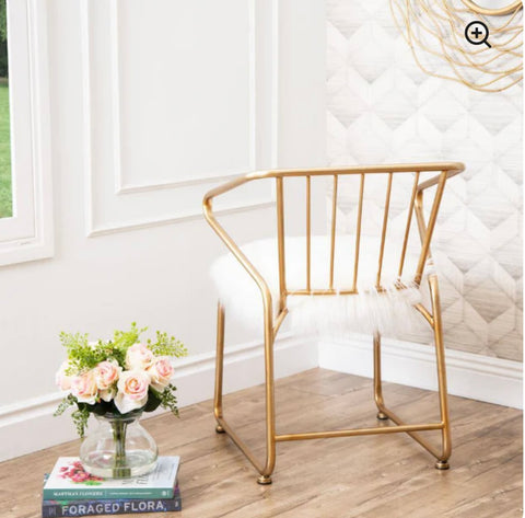 Gold and Faux Fur
Dining Chair - Jeneva