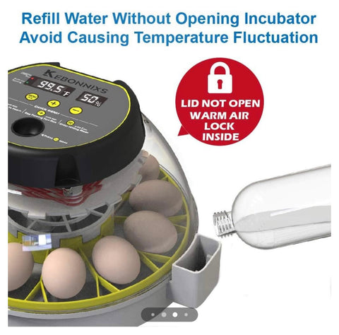 Brand: KEBONNIXS
4.4
12 Egg Incubator with Humidity Display, Egg Candler, Automatic
Egg Turner, for Hatching Chickens