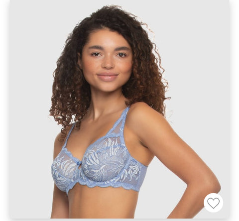 Paramour Women's Peridot Unlined Lace Bra - Periwinkle Blue