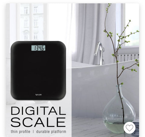 Digital Lightweight Bathroom Scale Gray- Taylor
