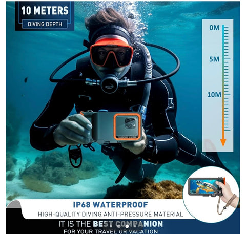 Waterproof Phone Case, Outdoor Diving Snorkeling Swimming

Surfing Cover, Underwater Touch Screen Housing for iPhone 15 Pro

Max Samsung S24 Ultra No More Than 6.9 Inch (Black Orange, 4TH
GEN)