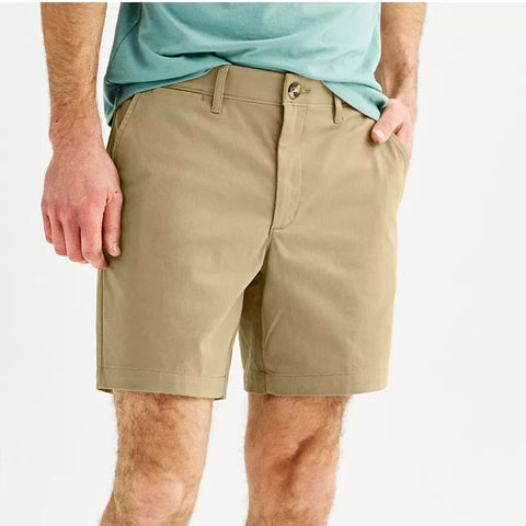 Men's Sonoma Goods For Life® 7-Inch Flexwear Flat Front Shorts Khaki