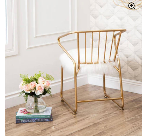 Gold and Faux Fur
Dining Chair - Jeneva