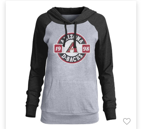 MLB Arizona Diamondbacks Women's Lightweight Bi-Blend Hooded T-Shirt