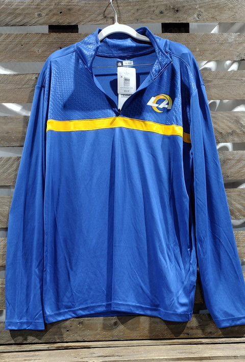 Mens Quarter Zip 100% Polyester Los Angeles RAMS Athletic Pullover