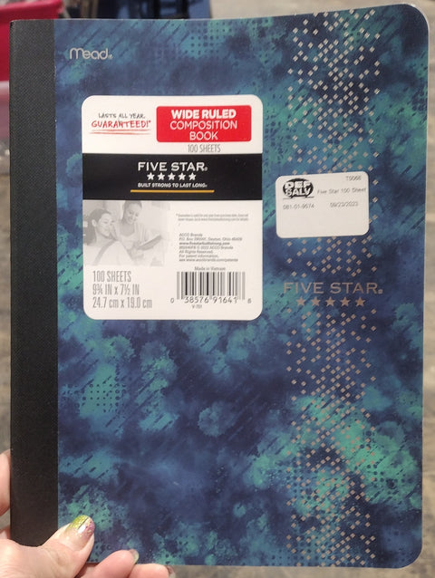 Five Star Wide Ruled Composition Notebook