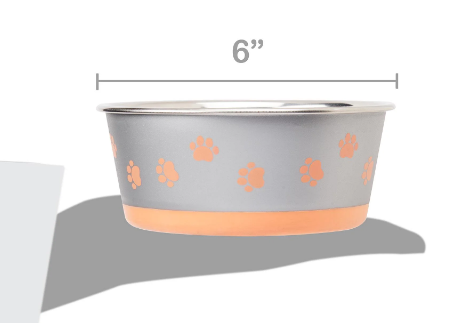 Vibrant Life Paw Print Stainless Steel Pet Bowl - Perfect for Dogs and Cats Varied Colors and Sizes